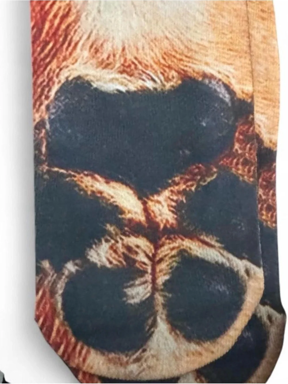 Casual Men’s Crew Socks with Dog Print - Brown/Tan
